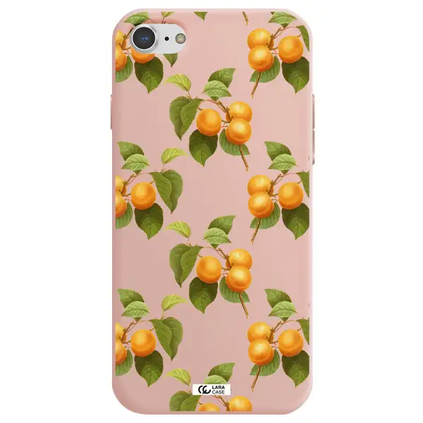 Apricot Apple iPhone 8 Silicone pastel pink Case