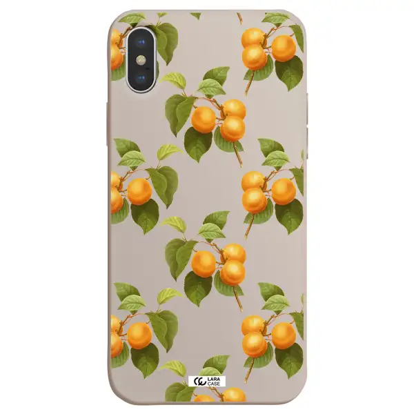 Apricot Apple iPhone X Silicone Stone Case