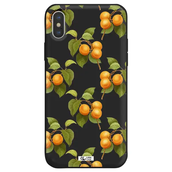 Apricot Apple iPhone XS Silicone black Case