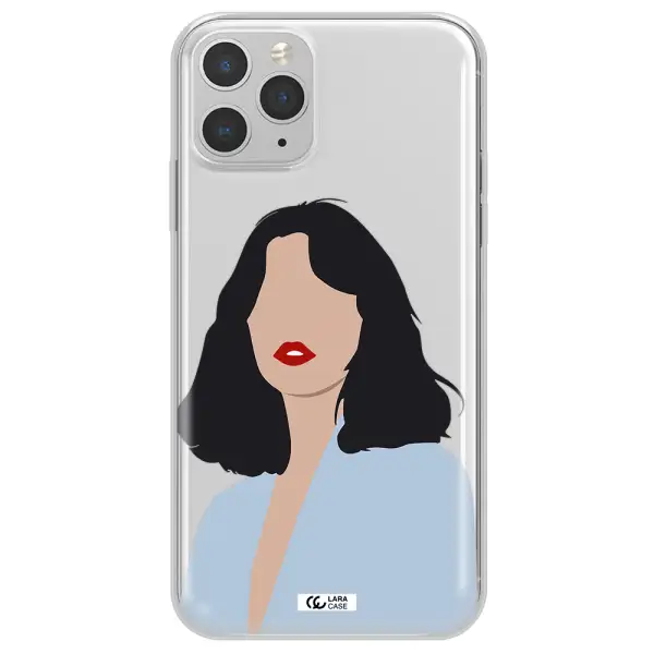 Minimalist Girl Portrait Apple iPhone 11 pro Clear TPU Case