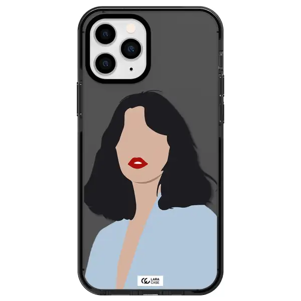 Minimalist Girl Portrait Apple iPhone 11 pro max impact Smoke Black Case