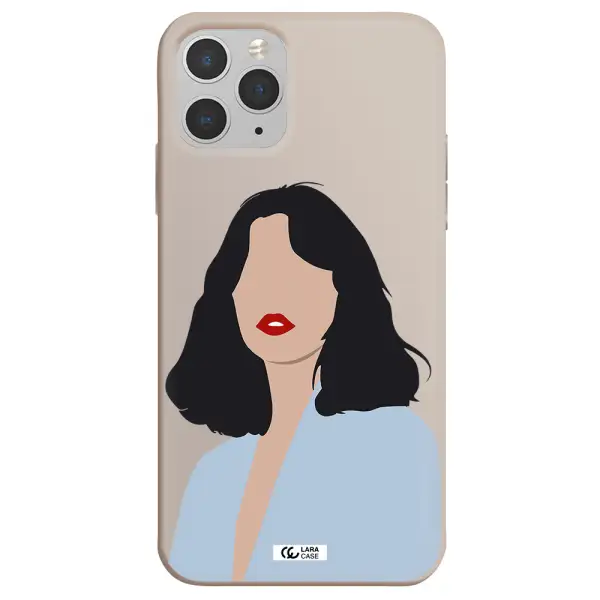 Minimalist Girl Portrait Apple iPhone 11 pro max Silicone Stone Case