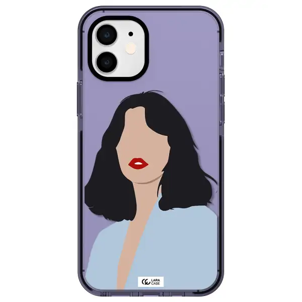 Minimalist Girl Portrait Apple iPhone 12 impact Lilac Case