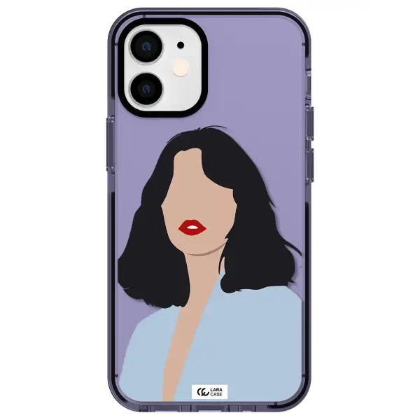 Minimalist Girl Portrait Apple iPhone 12 mini impact Lilac Case