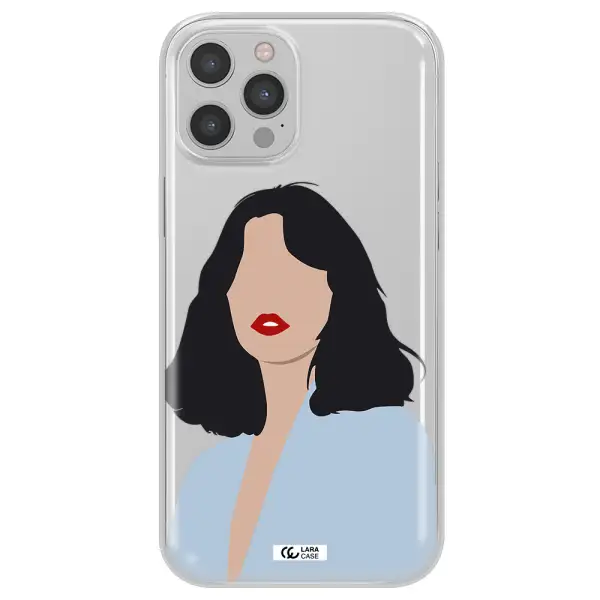 Minimalist Girl Portrait Apple iPhone 12 pro Clear TPU Case