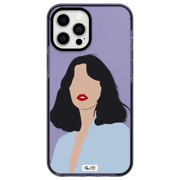 Minimalist Girl Portrait Apple iPhone 12 pro max impact Lilac Case