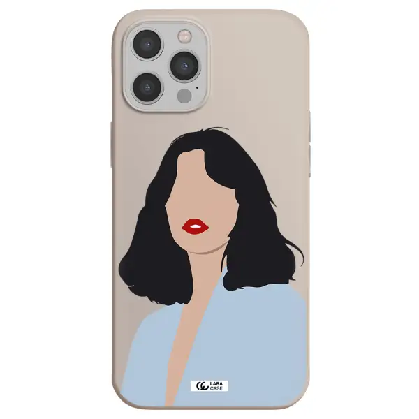 Minimalist Girl Portrait Apple iPhone 12 pro max Silicone Stone Case