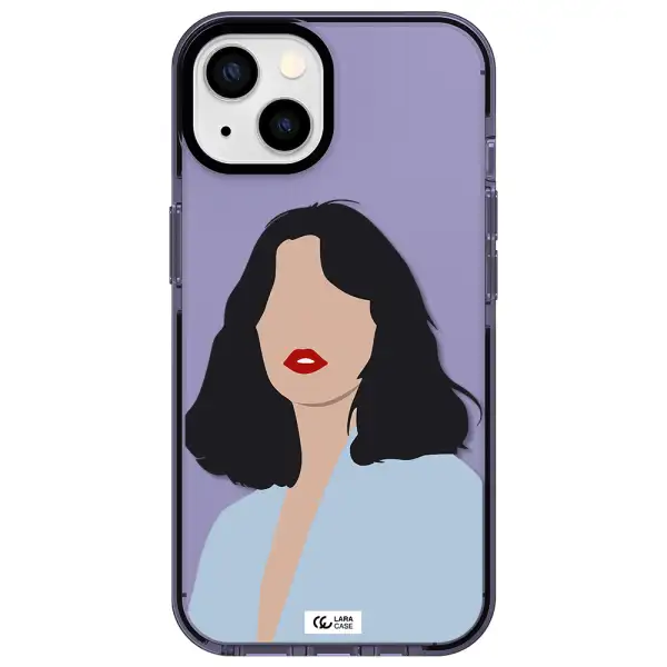 Minimalist Girl Portrait Apple iPhone 13 impact Lilac Case