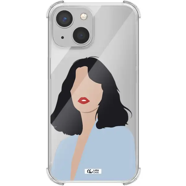 Minimalist Girl Portrait Apple iPhone 13 mini Clear PC Case