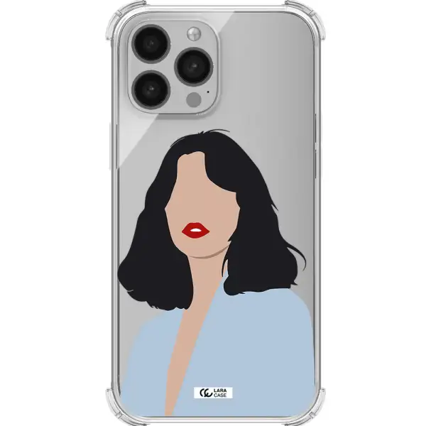 Minimalist Girl Portrait Apple iPhone 13 Pro Clear PC Case
