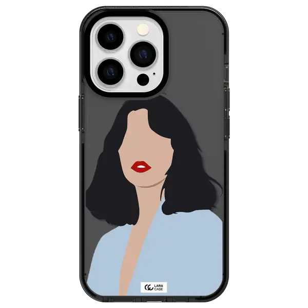 Minimalist Girl Portrait Apple iPhone 13 Pro impact Smoke Black Case