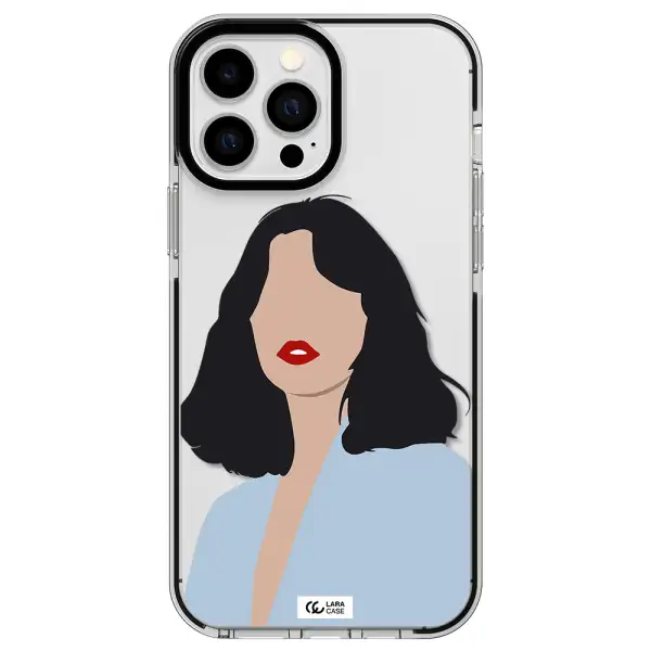 Minimalist Girl Portrait Apple iPhone 13 Pro Max impact black border Case