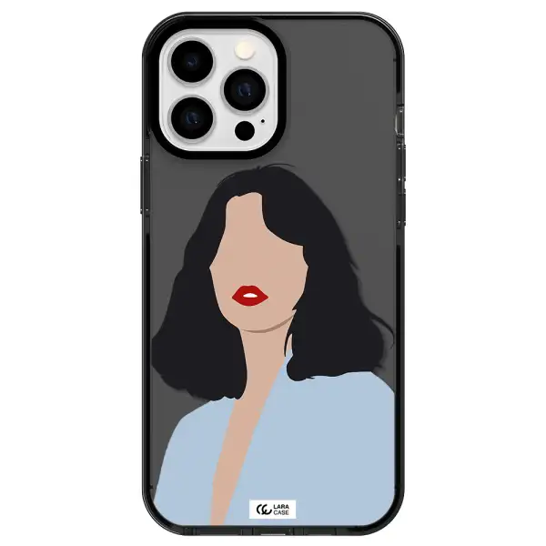 Minimalist Girl Portrait Apple iPhone 13 Pro Max impact Smoke Black Case