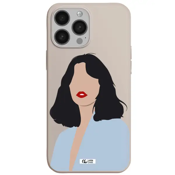 Minimalist Girl Portrait Apple iPhone 13 Pro Max Silicone Stone Case