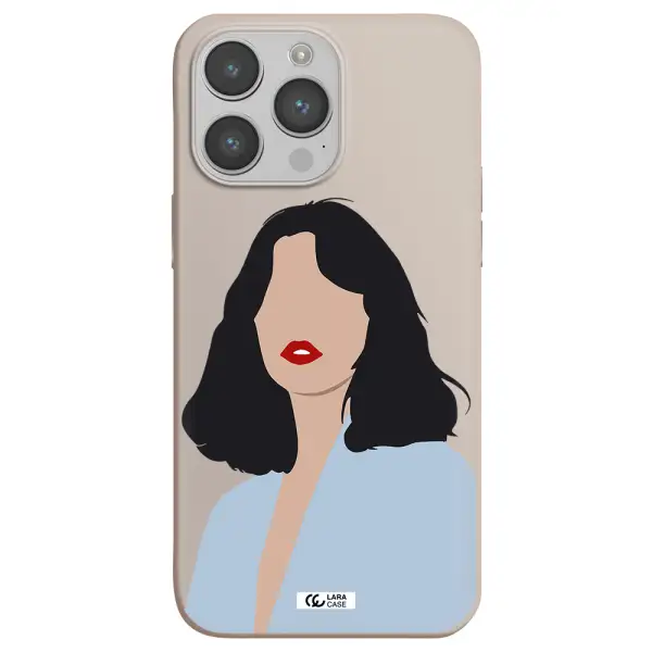 Minimalist Girl Portrait Apple iPhone 14 pro max Silicone Stone Case