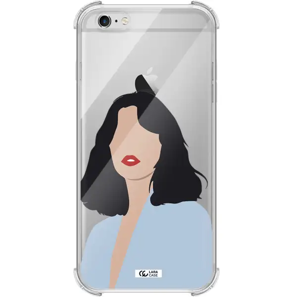 Minimalist Girl Portrait Apple iPhone 6 plus Clear PC Case