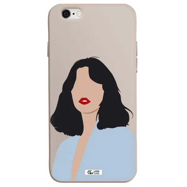 Minimalist Girl Portrait Apple iPhone 6 Silicone Stone Case
