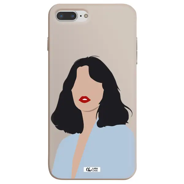 Minimalist Girl Portrait Apple iPhone 7 plus Silicone Stone Case