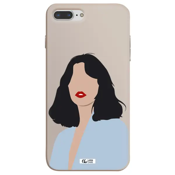 Minimalist Girl Portrait Apple iPhone 8 plus Silicone Stone Case