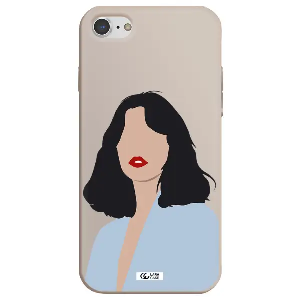 Minimalist Girl Portrait Apple iPhone 8 Silicone Stone Case