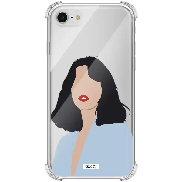 Minimalist Girl Portrait Apple iPhone se 2020 Clear PC Case