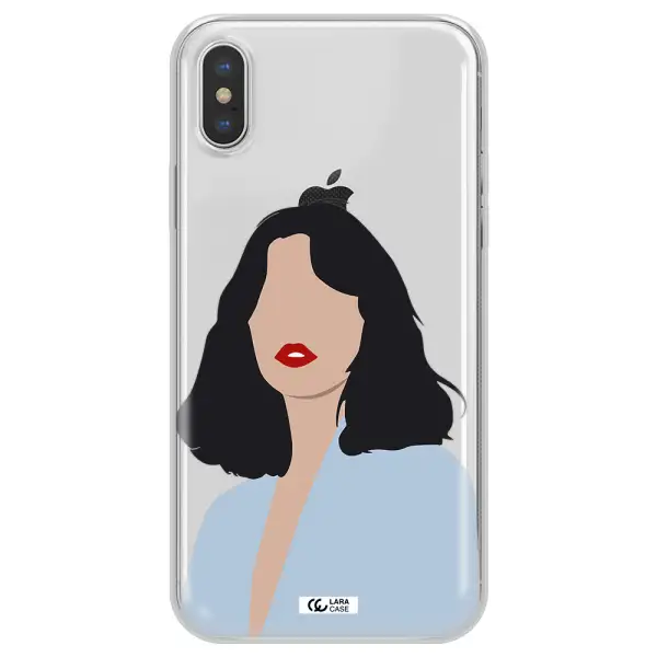 Minimalist Girl Portrait Apple iPhone XS max Clear TPU Case