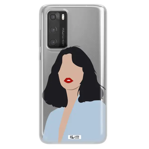Minimalist Girl Portrait Huawei P40 Clear TPU Case