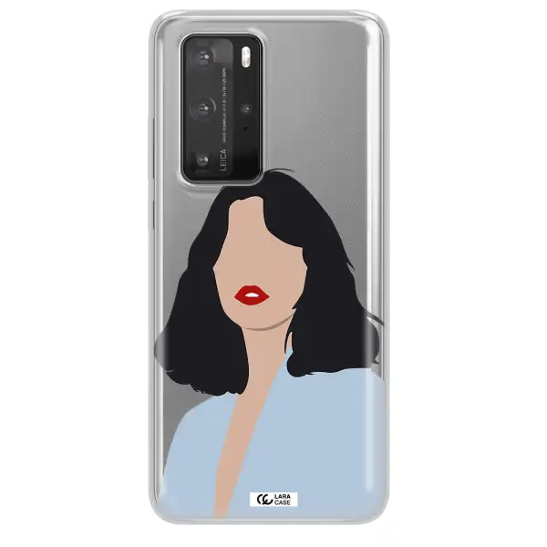 Minimalist Girl Portrait Huawei P40 Pro Clear TPU Case