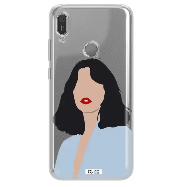 Minimalist Girl Portrait Huawei Y6 2019 Clear TPU Case