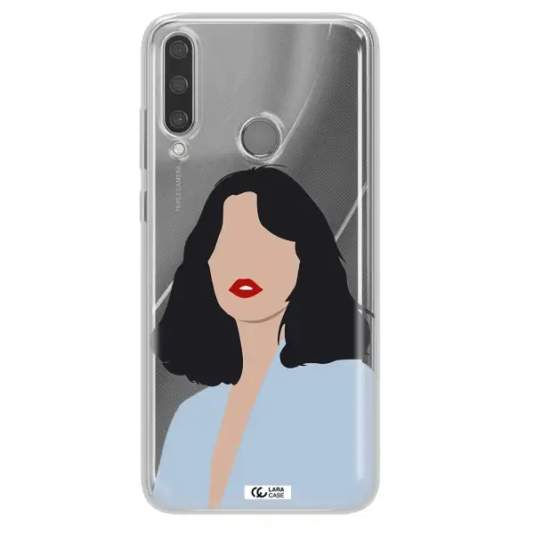 Minimalist Girl Portrait Huawei Y6P Clear TPU Case