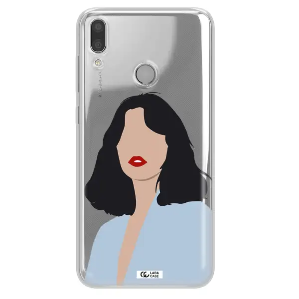 Minimalist Girl Portrait Huawei Y7 2019 Clear TPU Case
