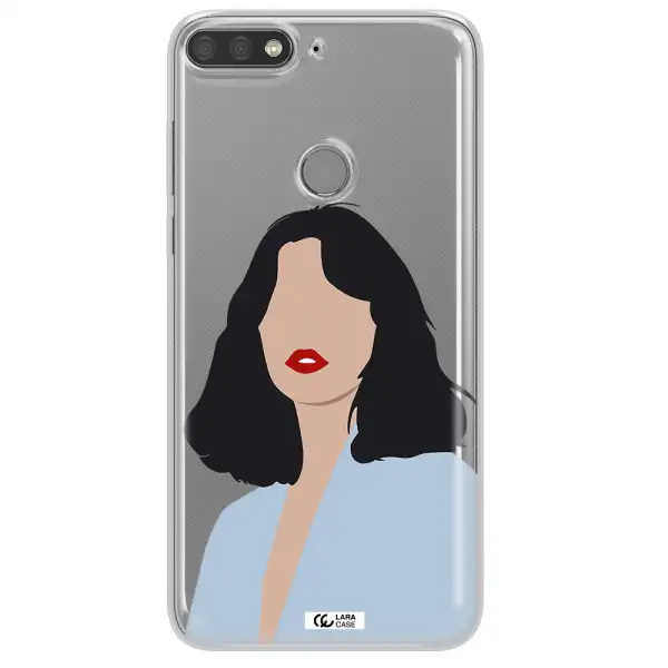 Minimalist Girl Portrait Huawei Y7 Prime 2018 Clear TPU Case
