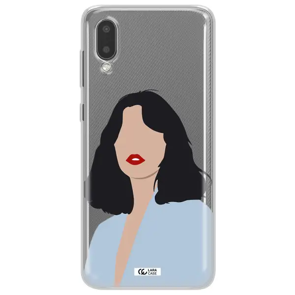 Minimalist Girl Portrait Samsung A02 Clear TPU Case
