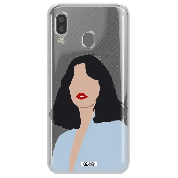 Minimalist Girl Portrait Samsung A20 Clear TPU Case