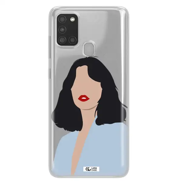 Minimalist Girl Portrait Samsung A21S Clear TPU Case