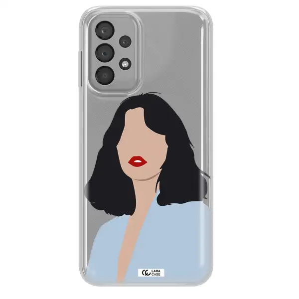 Minimalist Girl Portrait Samsung A23 Clear TPU Case