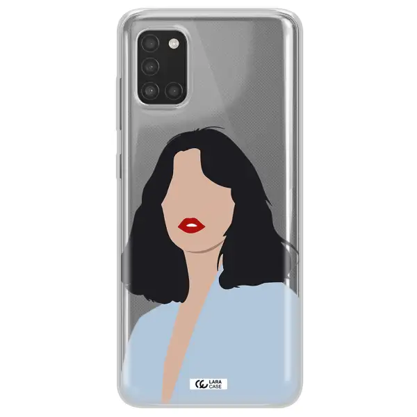 Minimalist Girl Portrait Samsung A31 Clear TPU Case