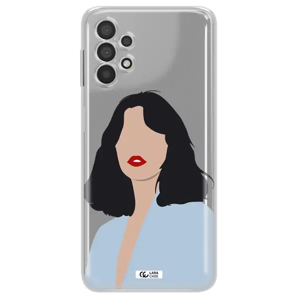 Minimalist Girl Portrait Samsung A32 Clear TPU Case