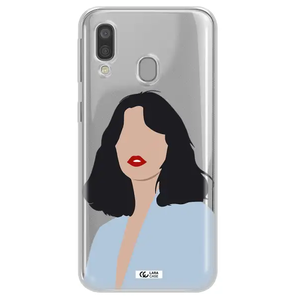 Minimalist Girl Portrait Samsung A40 Clear TPU Case
