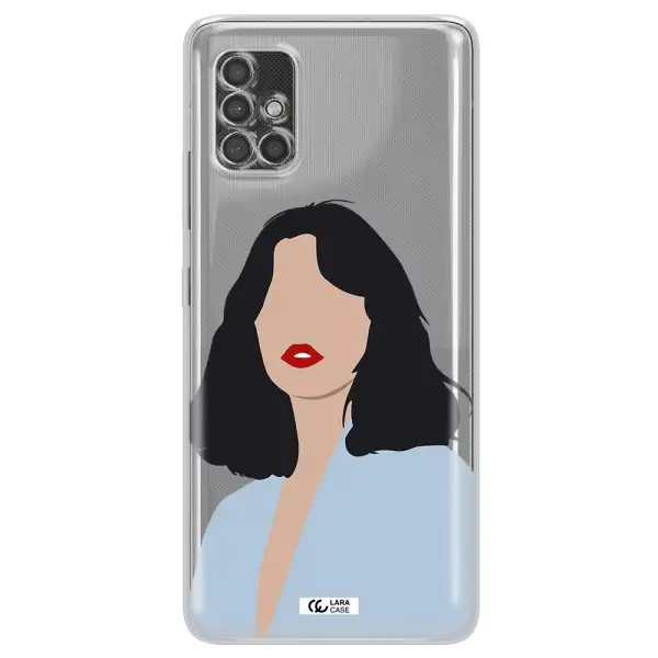 Minimalist Girl Portrait Samsung A40S Clear Tpu Case