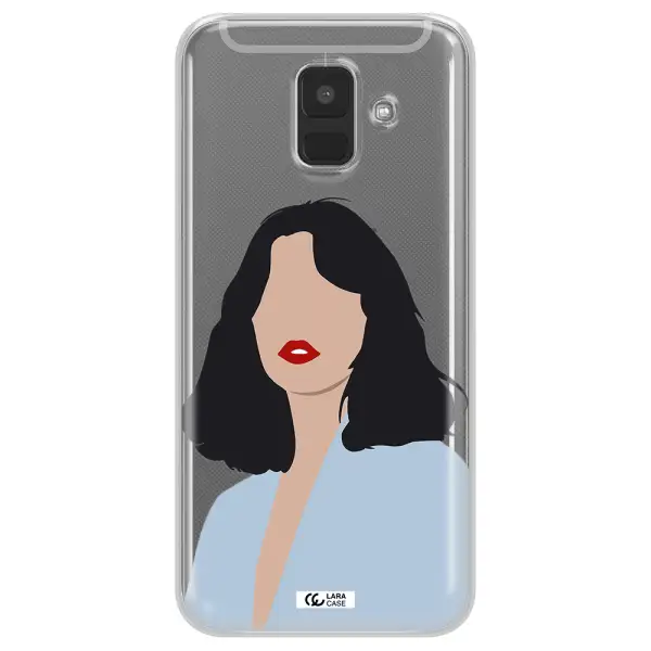 Minimalist Girl Portrait Samsung A6 Clear TPU Case