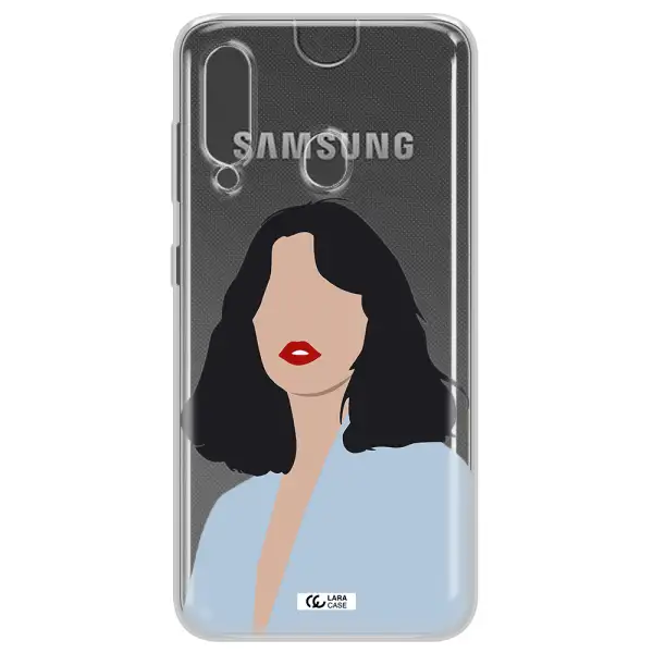 Minimalist Girl Portrait Samsung A60 Clear TPU Case