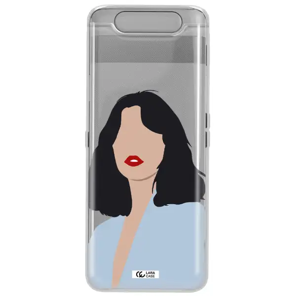 Minimalist Girl Portrait Samsung A80 Clear TPU Case