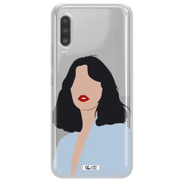 Minimalist Girl Portrait Samsung A90 Clear TPU Case