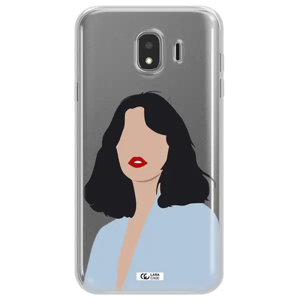 Minimalist Girl Portrait Samsung J4 Clear TPU Case