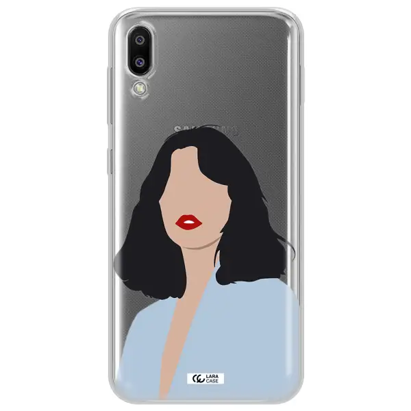 Minimalist Girl Portrait Samsung M10 Clear TPU Case