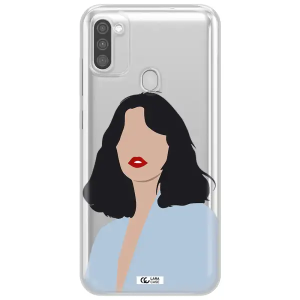 Minimalist Girl Portrait Samsung M11 Clear TPU Case