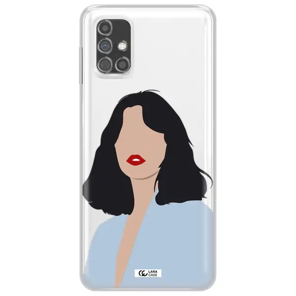 Minimalist Girl Portrait Samsung M31S Clear TPU Case