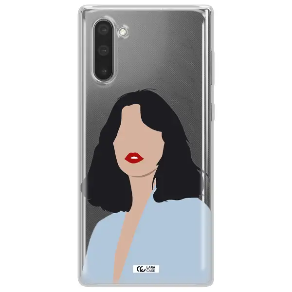 Minimalist Girl Portrait Samsung Note 10 Clear TPU Case