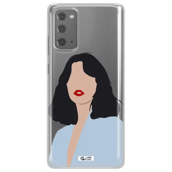 Minimalist Girl Portrait Samsung Note 20 Clear TPU Case